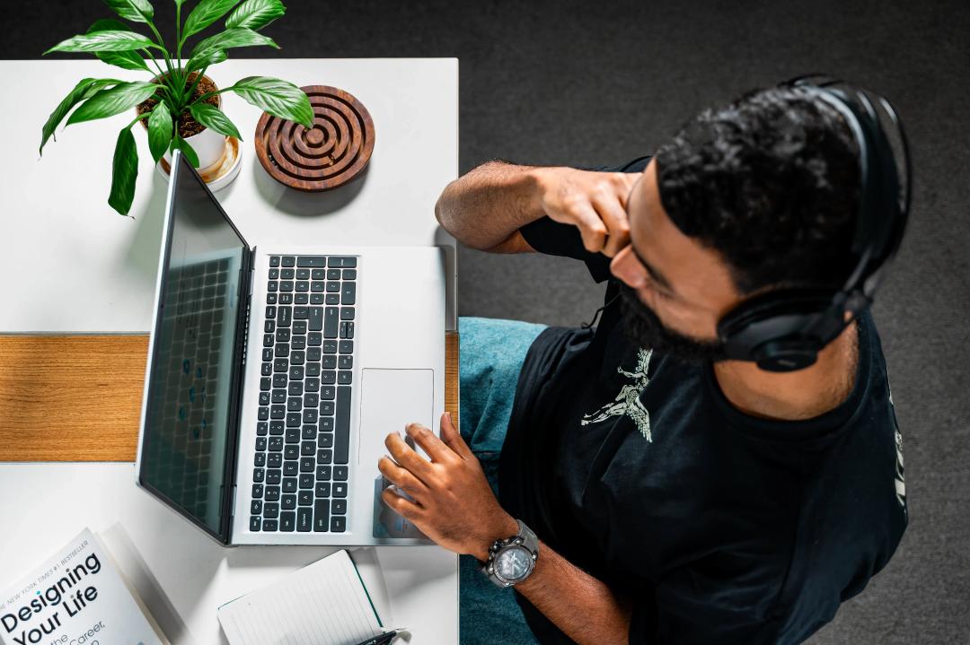 Person working on laptop